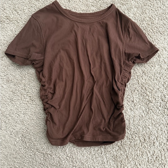 Lululemon Java Align Rouched Ribbed Cropped Top - Picture 3 of 6